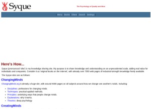 How syque.com looks like on a tablet such as an iPad.