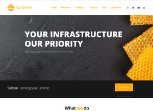 How sysbee.net looks like on a tablet such as an iPad.