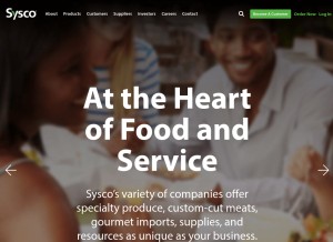 How sysco.com looks like on a tablet such as an iPad.