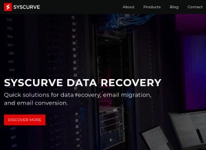 How syscurve.com looks like on a tablet such as an iPad.