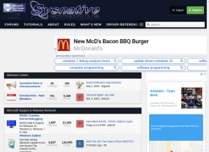 How sysnative.com looks like on a tablet such as an iPad.