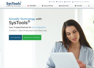 How systoolsgroup.com looks like on a tablet such as an iPad.
