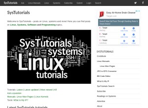 How systutorials.com looks like on a tablet such as an iPad.