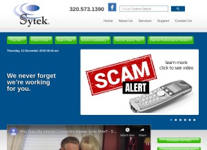 How sytekcom.com looks like on a tablet such as an iPad.