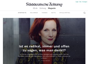How sz-magazin.de looks like on a tablet such as an iPad.
