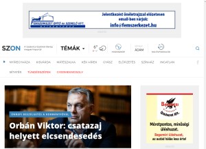 How szon.hu looks like on a tablet such as an iPad.