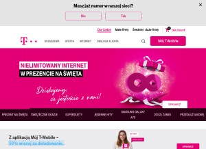 How t-mobile.pl looks like on a tablet such as an iPad.