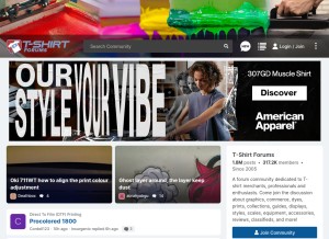 How t-shirtforums.com looks like on a tablet such as an iPad.