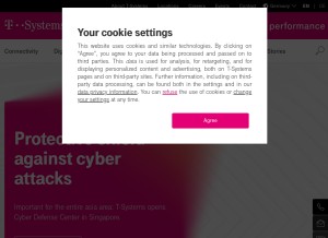 How t-systems.com looks like on a tablet such as an iPad.