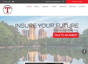 How tabbinsurance.com looks like on a tablet such as an iPad.
