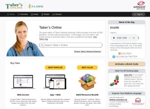 How tabers.com looks like on a tablet such as an iPad.