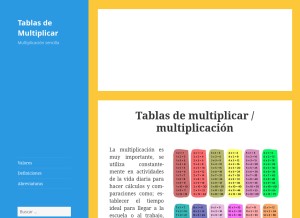 How tablas-de-multiplicar.org looks like on a tablet such as an iPad.