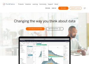 How tableausoftware.com looks like on a tablet such as an iPad.