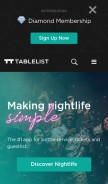 How tablelist.com looks like on a mobile device such as an iPhone.