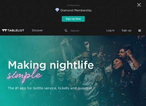How tablelist.com looks like on a tablet such as an iPad.