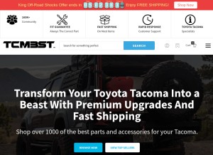 How tacomabeast.com looks like on a tablet such as an iPad.