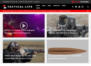 How tactical-life.com looks like on a tablet such as an iPad.