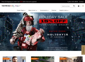 How tacticalbabygear.com looks like on a tablet such as an iPad.