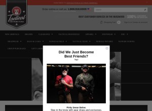 How tacticaldistributors.com looks like on a tablet such as an iPad.