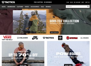 How tactics.com looks like on a tablet such as an iPad.