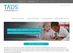 How tads.com looks like on a tablet such as an iPad.