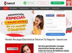 How taecel.com looks like on a tablet such as an iPad.