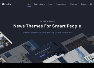 How tagdiv.com looks like on a tablet such as an iPad.