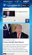 How tagesschau.de looks like on a mobile device such as an iPhone.
