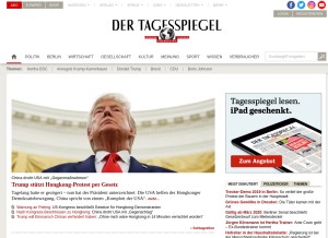 How tagesspiegel.de looks like on a tablet such as an iPad.