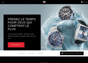 How tagheuer.com looks like on a tablet such as an iPad.