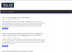 How taglichphotos.com looks like on a tablet such as an iPad.