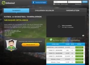 How tahminist.com looks like on a tablet such as an iPad.