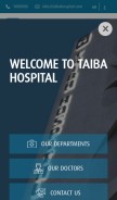 How taibahospital.com looks like on a mobile device such as an iPhone.
