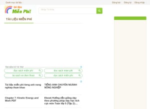 How tailieumienphi.vn looks like on a tablet such as an iPad.