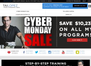 How tailopez.com looks like on a tablet such as an iPad.