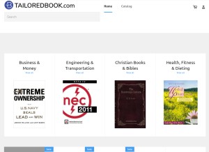 How tailoredbook.com looks like on a tablet such as an iPad.