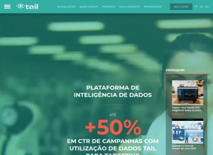 How tailtarget.com looks like on a tablet such as an iPad.