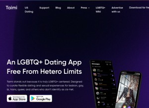 How taimi.com looks like on a tablet such as an iPad.