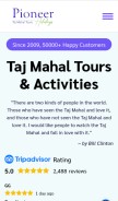 How tajmahaldaytour.net looks like on a mobile device such as an iPhone.
