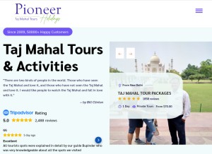 How tajmahaldaytour.net looks like on a tablet such as an iPad.