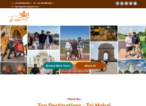 How tajvoyagestour.com looks like on a tablet such as an iPad.