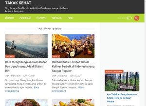How takaksehat.com looks like on a tablet such as an iPad.
