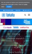How takarabio.com looks like on a mobile device such as an iPhone.