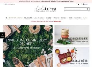 How takaterra.com looks like on a tablet such as an iPad.