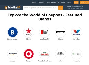 How takebigoff.com looks like on a tablet such as an iPad.