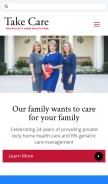 How takecarehomehealth.com looks like on a mobile device such as an iPhone.