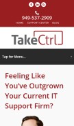 How takectrl.com looks like on a mobile device such as an iPhone.
