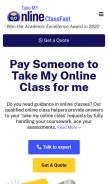 How takemyonlineclassfast.com looks like on a mobile device such as an iPhone.