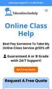 How takeonlineclasshelp.com looks like on a mobile device such as an iPhone.