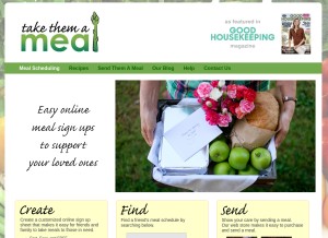 How takethemameal.com looks like on a tablet such as an iPad.